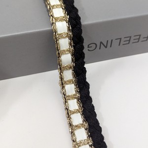 Rubans décoratifs en cuir PU et dentelle <span class=keywords><strong>chic</strong></span> avec <span class=keywords><strong>fil</strong></span> doré de 2 cm, combinés à du polyester tricoté torsadé, pour vêtements et coiffes - Product Image 4