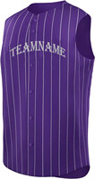 Vente en gros OEM de maillots de baseball en maille de polyester à séchage rapide Gilet de baseball sans manches à rayures pour hommes Maillot de softball