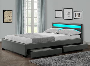 Mobilier de chambre à coucher moderne et simple Willsoon <span class=keywords><strong>Lit</strong></span> souple en cuir PU <span class=keywords><strong>avec</strong></span> lumière LED et tiroirs de <span class=keywords><strong>rangement</strong></span> Style panneau en bois pour la maison - Product Image 6