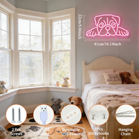 Enseigne néon LED Neonawall Chien Pug, Décoration murale en acrylique, Néons LED à intensité variable USB, Garantie 2 ans, IP65, pour la maison, la chambre, la boutique d'animaux, cadeau