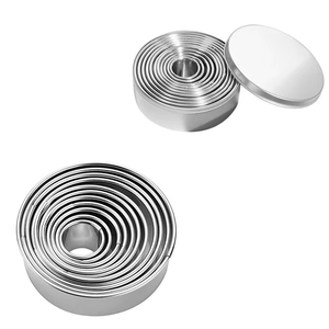 Accessoires de cuisine, 11 pièces, moule à gâteau en acier inoxydable écologique, anneau à mousse, emporte-pièce pour biscuits, emporte-pièce pour raviolis, ensemble de moules à biscuits, marque TKT - Product Image 1