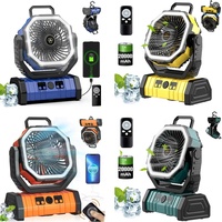 Ventilateur portable multifonctionnel rechargeable 20000mAh modèle F6 pour l'été, le camping en plein air, la maison et la voiture