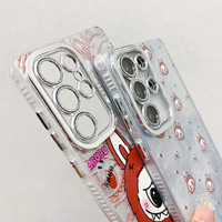 Étui de téléphone portable en TPU PC antichoc avec paillettes électro-plaquées de dessin animé mignon pour 16 Pro Max 16E
