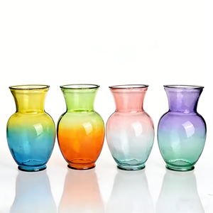 Wholesale Colorful Round <strong>Shape</strong> 20cm Tall Decorative Transparent <strong>Vase</strong> clear Cylinder Glass <strong>Flower</strong> <strong>Vases</strong> for Home Decoration - Product Image 3