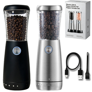 Molinillo de Sal y Pimienta Recargable Moderno con Núcleo de Cerámica, Luz LED Integrada, Ideal para el Hogar y Barbacoas al Aire Libre - Product Image 1
