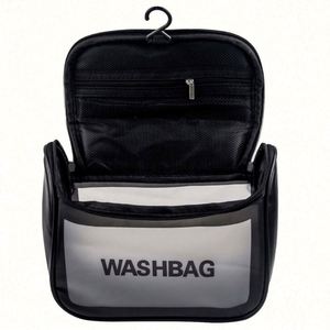 Sac de maquillage de voyage portable de grande capacité personnalisé, sac de toilette transparent en PVC pour les cadeaux d'affaires et promotionnels - Product Image 3