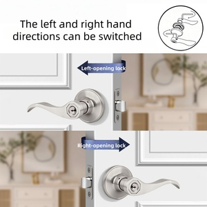 High Quality Solid Zinc Alloy Gold Interior <strong>Door</strong> Handles and Lock Ambidextrous Lever <strong>Door</strong> Handle Keyless Privacy Lock - Product Image 4