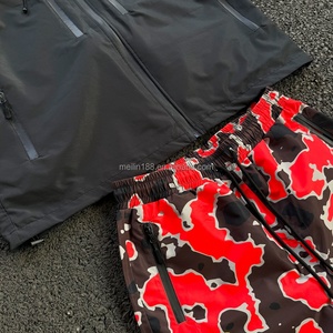 Factory Custom Lightweight <b>Patchwork</b> Design Windbreaker <b>Jacket</b> and Nylon Pants Set Windproof Waterproof Windbreaker Tracksuit - Product Image 3