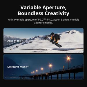 Osmo Action 6 Standard Combo, capteur 1/1.1', ouverture variable F/2.0-f/4.0, résistant au froid, étanche à 60 m, 4K 155 Action - Product Image 2