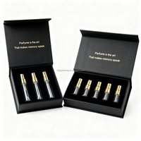 Mini vaporisateur de parfum en verre transparent de luxe, échantillon, testeur, 2 ml, 3 ml, 5 ml, flacon d'huile vide avec coffret de découverte de luxe, boîte en papier magnétique