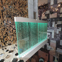 Fontaine murale à bulles en acrylique LED, cloison d'eau, changement de couleur RVB, séparateur de pièce transparent pour la décoration de la maison et du bar
