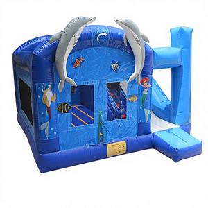 Château gonflable en PVC en forme de dauphin pour la location de fêtes et d'événements - Product Image 1