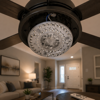 Module de remplacement LED pour ventilateur de plafond 120V 20W, diamètre 118mm, 5 températures de couleur, interrupteur à chaîne et télécommande, intensité variable, CRI90+, panneau lumineux LED