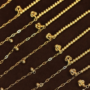 อาซูโอ 18K ทองคำแท้สีเหลือง ไม่มีประดับเพชร สร้อยข้อมือรูปนางฟ้า ทรงกลม ทรงหัวใจเรียบง่าย ของขวัญน่ารักสำหรับวันเกิดเด็กผู้หญิง - Product Image 5