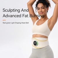 Ceinture d'exercice abdominale intelligente EMS, 6 modes, 16 niveaux d'intensité, masseur de taille, ceinture de tonification avec lumière rouge et verte
