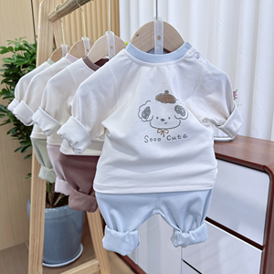 ชุดแยกชิ้นสำหรับเด็ก<span class=keywords><strong>ทารก</strong></span> กางเกงนอนผ้าฝ้ายอุ่นเอวสูงป้องกันหน้าท้องสำหรับฤดูใบไม้ร่วง/ฤดูหนาว - Product Image 5