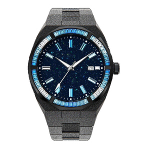 Reloj de Lujo con <span class=keywords><strong>Cielo</strong></span> Estrellado de Cuarzo, Bisel de Cristal Azul, Resistente al Agua 5ATM, Esfera Brillante, Polvo de <span class=keywords><strong>Estrellas</strong></span> Escarchado, Arcoíris, para Hombre - Product Image 4