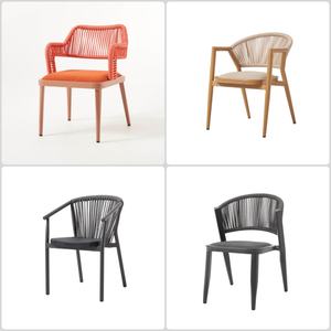 Мебель для ресторанов класса люкс: плетеный металлический стул для патио, современный обеденный стул для стола - Product Image 6