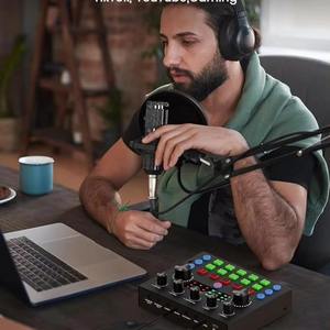 <span class=keywords><strong>Tarjeta</strong></span> de Sonido Externa USB Profesional V8X para Transmisión en Vivo, Mezclador de Audio DSP Multimodo con SNR de 5.2 y 70dB para Ordenador, Karaoke - Product Image 4