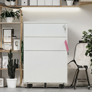 YOUBAI Modern <b>Metal</b> 3-Drawer Mobile Filing <b>Cabinet</b> <b>Lockable</b>-Design Space-Saving Durable Commercial Office Home Office School - Product Image 3