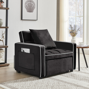Three-in-one Sofa <b>Bed</b> Chair Folding Adjustable Back Recliner <b>Single</b> <b>Bed</b> Adult Modern Berth for Living Room & Hotel Use - Product Image 4