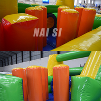 Parcours d'obstacles gonflable commercial personnalisé, mini parcours d'assaut gonflable, château gonflable pour enfants avec toboggan pour jeux de jardin