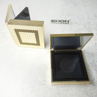 Nouvel Arrivage Boîtes à Poudre Compactes Carrées Portables en Plastique pour Maquillage, Étuis Vides pour Houppettes à Poudre, Effet Métallisé Gaufré