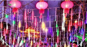 LED impermeabile 51cm <span class=keywords><strong>pioggia</strong></span> caduta lampada 10 tubi Led meteorite luce doccia a cascata illuminazione per giardino esterno - Product Image 6