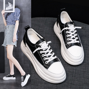 Sneakers blanches rehaussantes pour femme en cuir véritable, sélectionnées avec soin, nouvelle collection printemps 2026, mocassins à plateforme, chaussures décontractées - Product Image 3