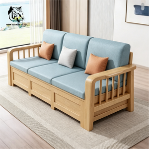 Fournisseur direct d'usine, prix les plus bas, OEM ODM, stock important prêt à être expédié, canapé moderne, nouveau mobilier de salon tendance, canapé en bois avec rangement. - Product Image 2