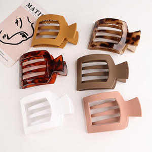 Vente chaude plat ovale bec de canard résine pinces à cheveux avec une forte adhérence pour fille conception Simple pinces à cheveux pour chignon coiffures - Product Image 1