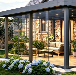 Pergola bioclimatique en aluminium motorisée, pergola extérieure en aluminium, pergola rétractable, auvent imperméable, abri solaire - Product Image 3