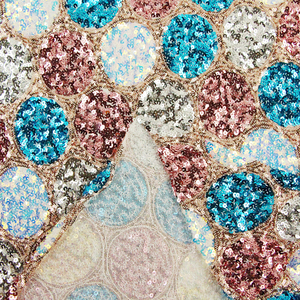 Tùy chỉnh-thực hiện đầy đủ-màu sắc hình học sequin vải cầu vồng spangle vuông màu sắc thay đổi thiết kế cho trang phục cưới thực hiện để đặt hàng - Product Image 3