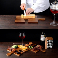 Plateau de service en acacia détachable, planche à découper en bois polyvalente pour vin, snacks, charcuterie, décoration de table de style farmhouse