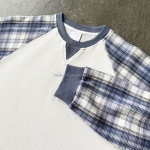 Clothing Manufacturers Custom <b>Waffle</b> Knit Long Sleeve <b>Shirt</b> Casual Oversized Loose Dtg Printing <b>Waffle</b> Knit Long Sleeve - Product Image 4