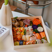 Biologisch afbreekbare wegwerpverpakkingen van hout voor sushi, desserts, gebak, lunch, catering en afhaalmaaltijden