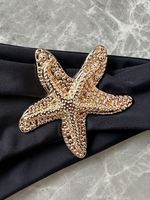 Dropshipping Starfish Brésilien Biquini Bandeau Rembourré String Maillot de bain Femme Taille Haute Maillot de bain Femme Noir Micro Bikini