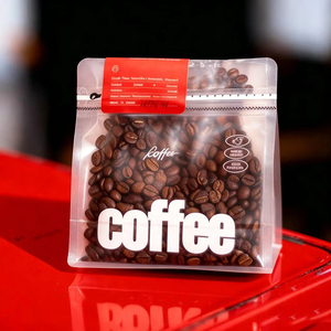 Bolsa de Embalaje para Granos de Café con Logotipo Personalizado, Mate, Resistente a la Humedad, con Cierre de Cremallera y Válvula Superior para Alimentos - Product Image 1