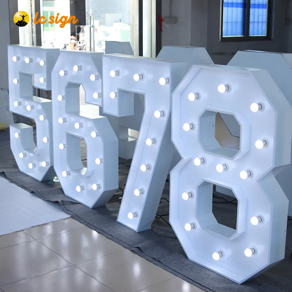 Factory Made Big Marquee Number Letter Led Outdoor Light Up Letter 4FT Marquee Letter