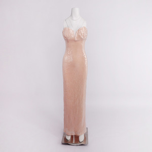 Nuevas llegadas <span class=keywords><strong>de</strong></span> Bettergirl para Ramadán 2026: Vestido largo sin tirantes con lentejuelas en <span class=keywords><strong>rosa</strong></span> claro. - Product Image 6