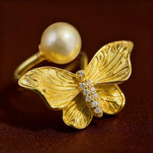 10768DIY <b>Pearl</b> Accessories S925 Silver Ring Empty Stand Fashion Silver Jewelry Stand with 9-13mm Round Flat Beads <b>Loose</b> <b>Pearls</b> - Product Image 1