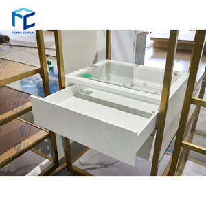 Thiết kế hiện đại kim loại vàng sáng bóng bán lẻ hàng may mặc hiển thị Kệ vàng quần áo hiển thị kệ cho quần áo cửa hàng trang trí - Product Image 3