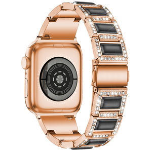 Lady Bling Diamant Strass Résine <span class=keywords><strong>Bracelet</strong></span> en acier inoxydable <span class=keywords><strong>Bracelet</strong></span> pour <span class=keywords><strong>Apple</strong></span> <span class=keywords><strong>Watch</strong></span> 38 40 41 42 44 45 46 49 Ultra - Product Image 1