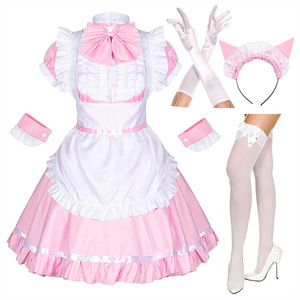 Tenue de femme de ménage Anime Sexy noir blanc tablier robe Cosplay Costume robe de soirée femmes <span class=keywords><strong>Sissy</strong></span> <span class=keywords><strong>Maid</strong></span> Lolita Cosplay Costume - Product Image 1