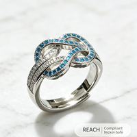 Bague en zircon plaqué platine, micro-pavée, bijoux minimalistes