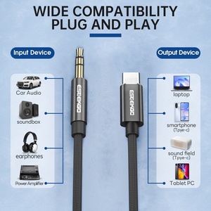 Factory Customized OEM Nylon Braided 4FT Type-<b>C</b> 3.5mm Audio Cable 6A Fast <b>Charging</b> Pure Copper Conductor Retail Computer IOS - Product Image 6