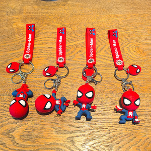 QY Rubber Cartoon Superhero <b>Key</b> <b>Ring</b> Cartoon Character Keyring Soft Strap Pendant for Bags and <b>Keys</b> - Product Image 6