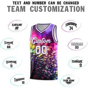 Custom Basketball Jersey V-<b>Neck</b> Sublimated Printed Personalized Name Number Unisex Adult All Seasons Breathable Sports Apparel - Product Image 4