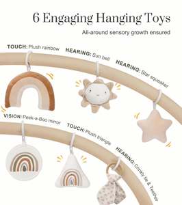 Tapis de jeu pour bébé surdimensionné avec 6 jouets détachables, tapis de jeu pour le temps sur le ventre et tapis d'activités, favorise le développement des capacités motrices et sensorielles - Product Image 2