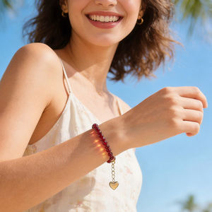 Pulsera Ajustable de Piedras Preciosas Naturales con Cuentas y Cristales, Chapada en Oro de 14K, Estilo Vintage para Mujer, Regalo de Moda para el Día de San Valentín - Product Image 4